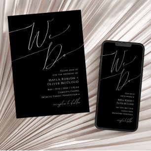 Whimsisches Minimalistisches Skript   Black We Do  Einladung