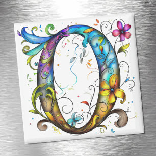 Whimsisches Monogramm O Magnet