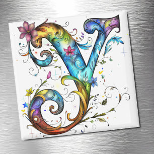 Whimsisches Monogramm Y Magnet