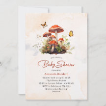 Whimsisches Mushroom Wasserfarbe Babydusche
