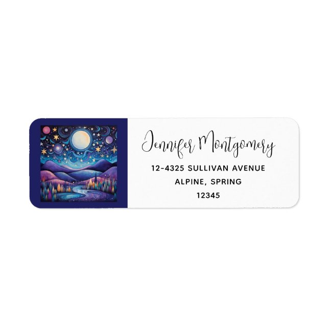 Whimsisches Nachtleben Big Moon Landschaft Adresse (Vorne)