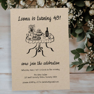 Whimsisches Niedlich Buffet Picnic Custom Geburtst Einladung