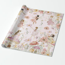 Whimsisches Niedlich Fairies Wildblume Garden Wies