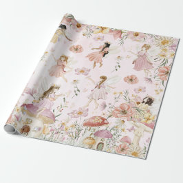 Whimsisches Niedlich Fairies Wildblume Garden Wies Geschenkpapier