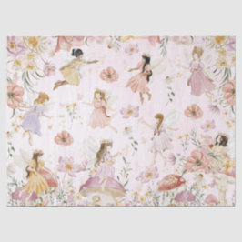 Whimsisches Niedlich Fairies Wildblume Garden Wies Seidenpapier