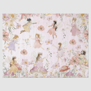 Whimsisches Niedlich Fairies Wildblume Garden Wies Seidenpapier
