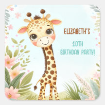 Whimsisches Niedliches Giraffe Geburtstag Kinder P