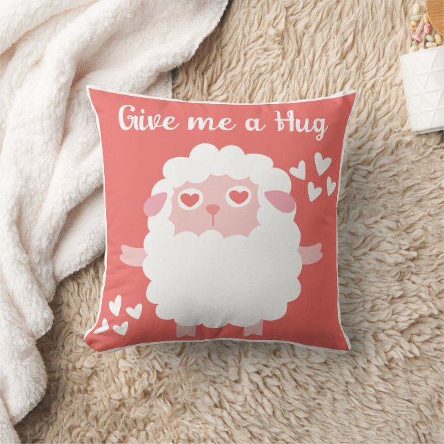 Whimsisches niedliches Schaf-personalisiertes Zita Kissen (Decke)