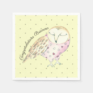 Whimsisches Owl Personalisiert Serviette