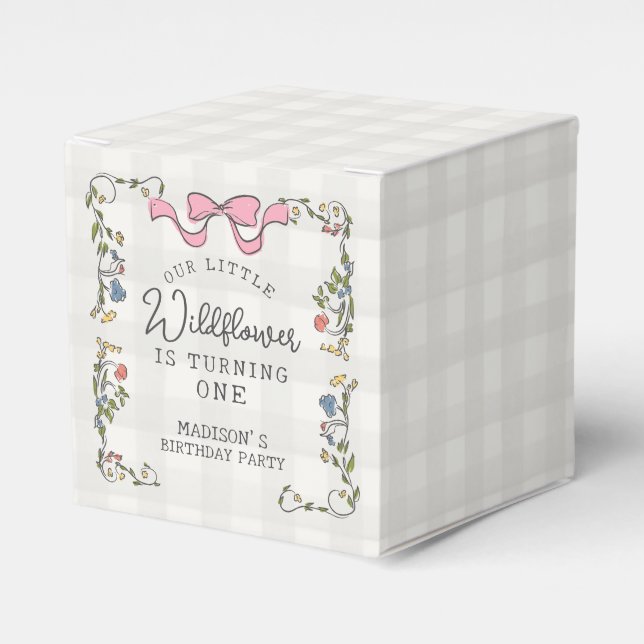 Whimsisches Party Doodle Floral Geburtstag Geschenkschachtel (Vorderseite)