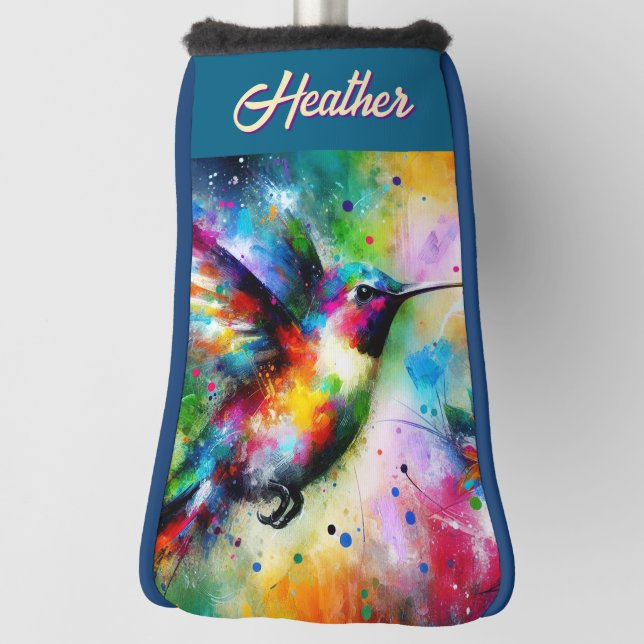 Whimsisches Personalisierter Hummingbird Golf Headcover (Rotieren 90)