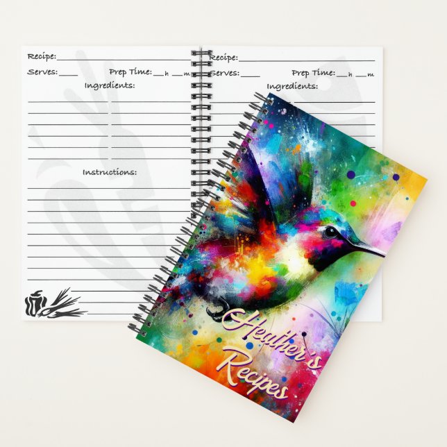Whimsisches Personalisierter Hummingbird Notizbuch (Innen)