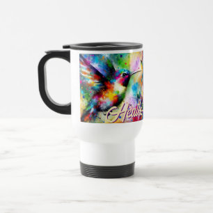 Whimsisches Personalisierter Hummingbird Reisebecher