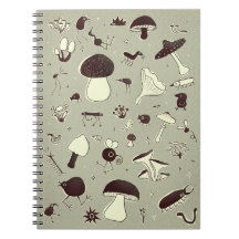 Whimsisches Pilz- und Waldkreaturen-Notebook
