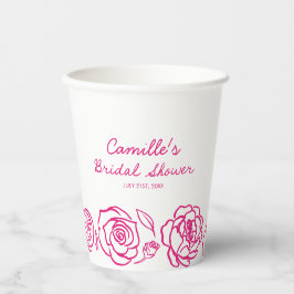 Whimsisches Pink-Brautparty Pappbecher