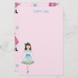 Whimsisches Pink Watercolor Nutcracker Clara Briefpapier