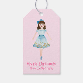 Whimsisches Pink Watercolor Nutcracker Clara Geschenkanhänger