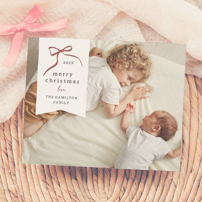 Whimsisches Red Bow Weihnachtsfeiertag Foto Budget (Von Creator hochgeladen)