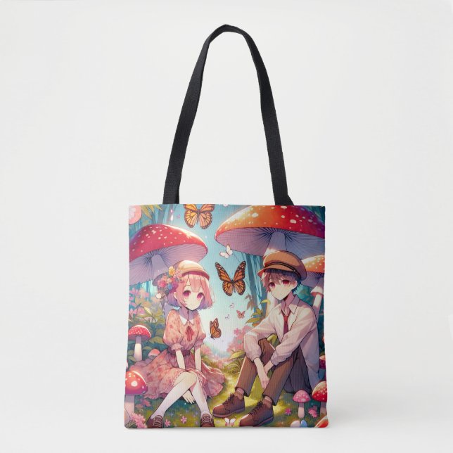 Whimsisches Romantisches Anime Couple Tasche (Vorderseite)