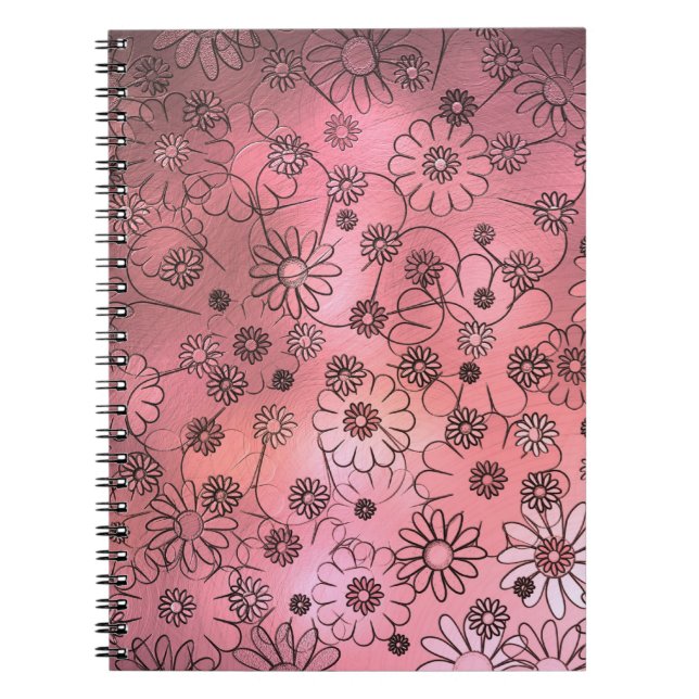 Whimsisches Rosa Blume Notizblock (Vorderseite)