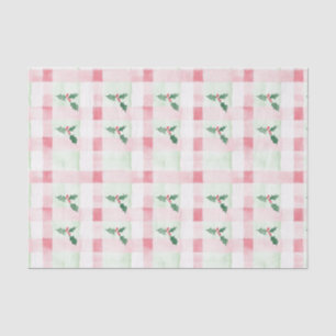 Whimsisches Rosa Grün Retro Weihnachten Seidenpapier