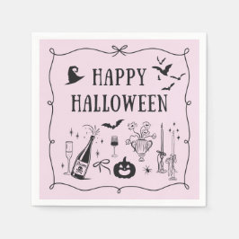 Whimsisches, rosa Happenholz zwischen Party-Servie Serviette