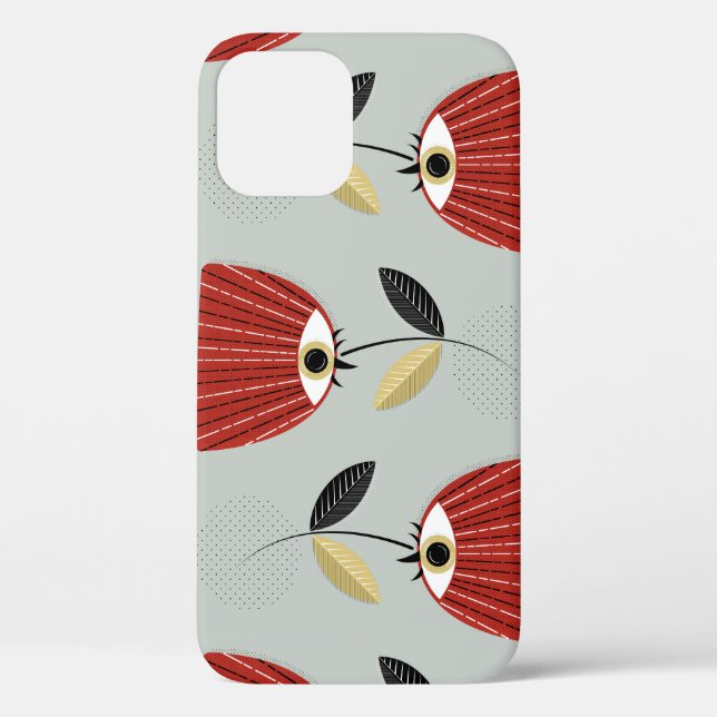 Whimsisches Rotfloral Case-Mate iPhone Hülle (Rückseite)