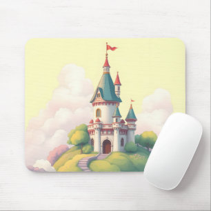 Whimsisches Schloss mit grünem Garten Mousepad