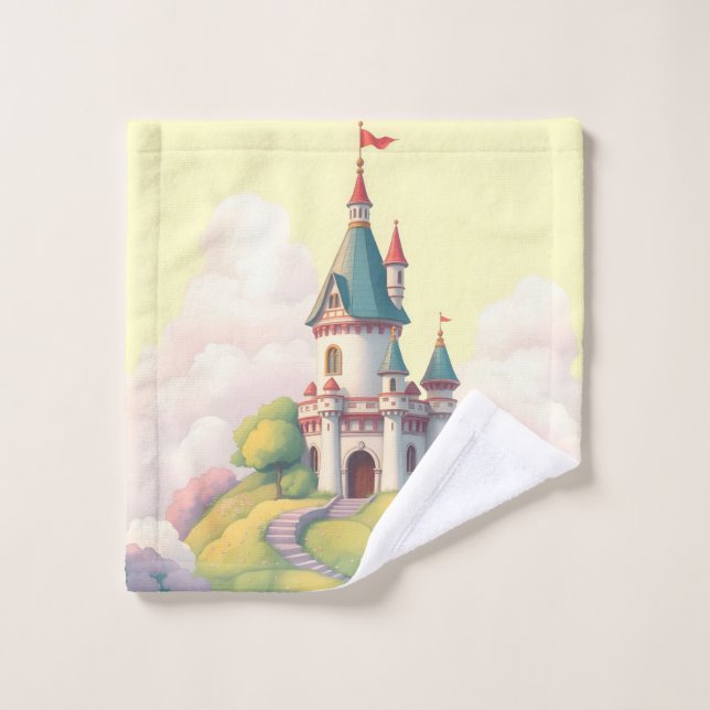 Whimsisches Schloss mit grünem Garten Waschlappen (Waschlappen)