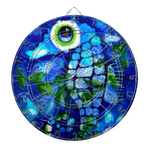 Whimsisches Seepferd Küste Nautical Seaside Blue Dartscheibe