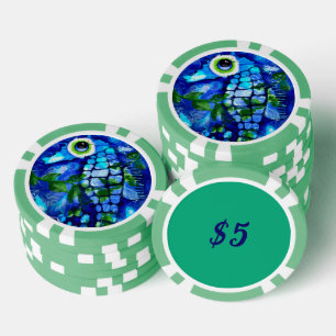 Whimsisches Seepferd Küste Nautical Seaside Blue Pokerchips