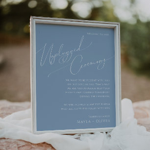 Whimsisches Skript   Dusty Blue Unplugony Zeremony Poster