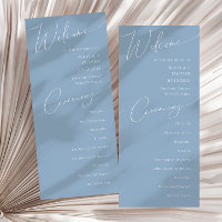 Whimsisches Skript | Dusty Blue Wedding Program