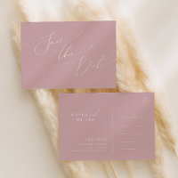 Whimsisches Skript | Dusty Rose Save the Date