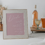 Whimsisches Skript | Dusty Rose Wedding Drinks Men Poster<br><div class="desc">Einführung in unser atemberaubendes whimsical-Skript | Hochzeitsgetränke-Menü-Poster aus staubigen Rose, perfekt für Ihr einfaches, modernes Boho Frühlingsfest. Unser elegantes Design umfasst eine lebendige, helle, pastellfarbene Farbpalette mit einem Vintagen, schicken Kalligraphieskript. Ob Sie einen minimalistischen oder klassischen Stil bevorzugen, unser einzigartiges, bearbeitbares Produkt bietet Luxus und Eleganz, perfekt um eine stilvolle...</div>