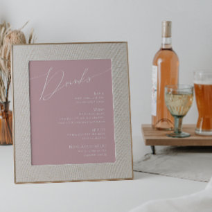 Whimsisches Skript   Dusty Rose Wedding Drinks Men Poster