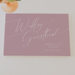 Whimsisches Skript Dusty Rose Wedding Guestbook Gästebuch