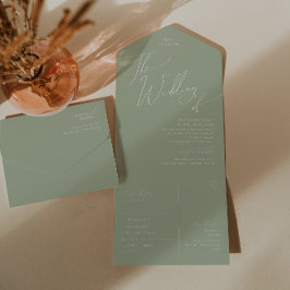 Whimsisches Skript | Hochzeit von Siegel und Sende All In One Einladung