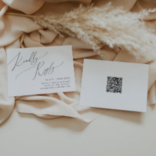 Whimsisches Skript Horizontale QR-Code RSVP-Kart RSVP Karte