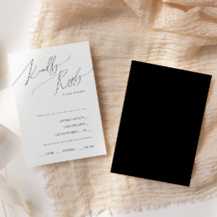 Whimsisches Skript   RSVP-Karte für das Schwarze M RSVP Karte