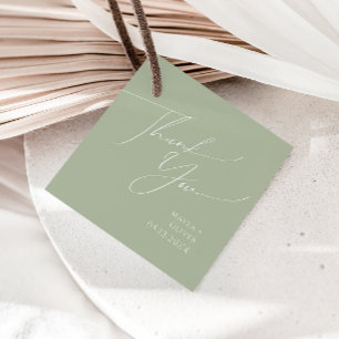 Whimsisches Skript   Sage Green Vielen Dank für Ih Geschenkanhänger