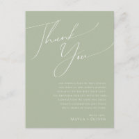 Whimsisches Skript | Seite Green Table Danke Karte