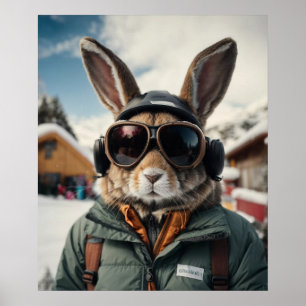 Whimsisches Snowboarden Poster