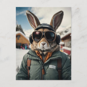 Whimsisches Snowboarden Postkarte