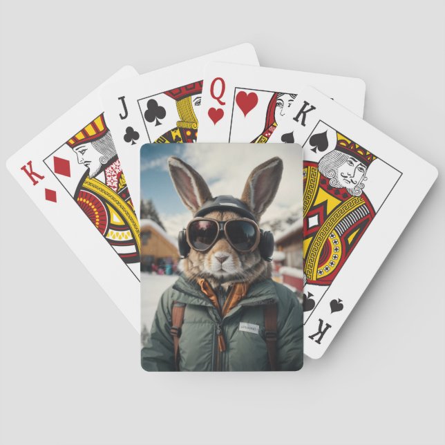 Whimsisches Snowboarden Spielkarten (Rückseite)