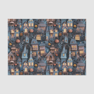 Whimsisches Spuk Haus Halloween Seidenpapier