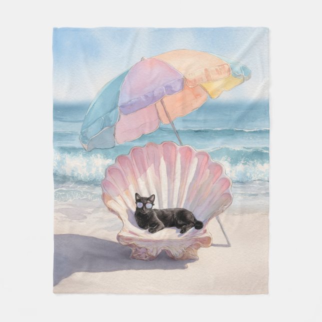 Whimsisches Strandtuch Fleecedecke (Vorderseite)