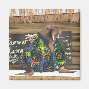 Whimsisches tropisches hawaiianisches marines Lebe Magnet