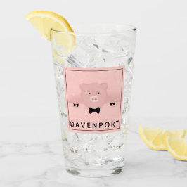 Whimsisches und Extravagantes rosa Schwein Niedlic Glas
