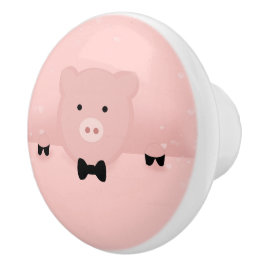 Whimsisches und Extravagantes rosa Schwein Niedlic Keramikknauf